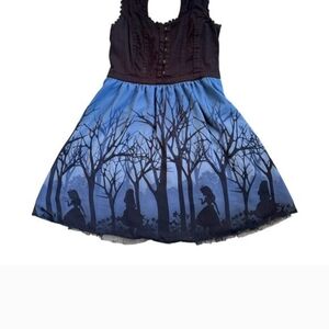 Blue and Black Girls' Woodland Silhouette Costume Dress